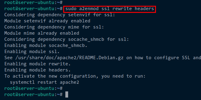 activar módulos apache