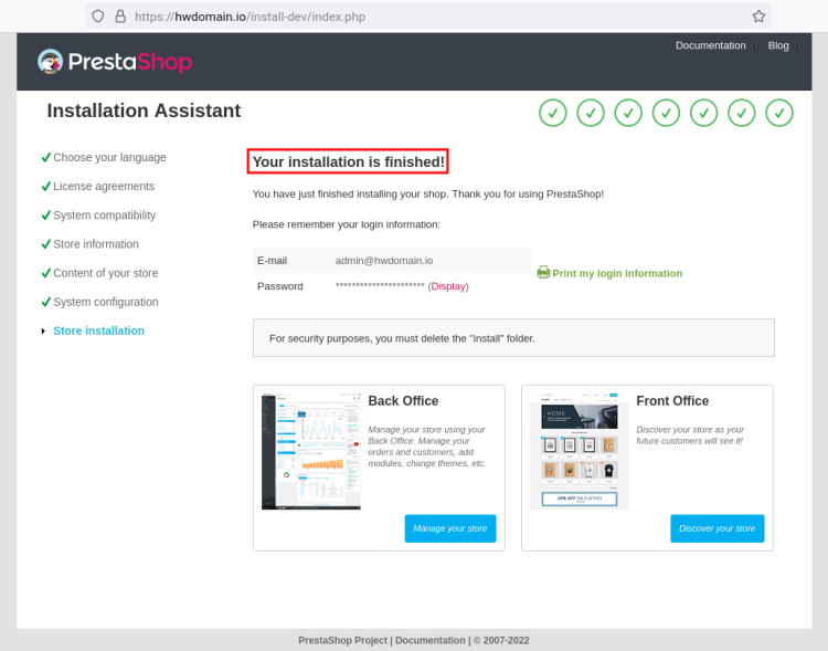 instalación finalizada