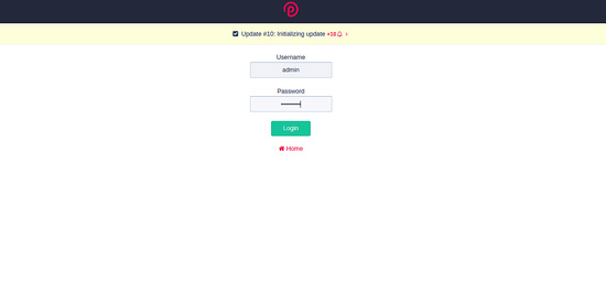 Inicio de sesión del administrador