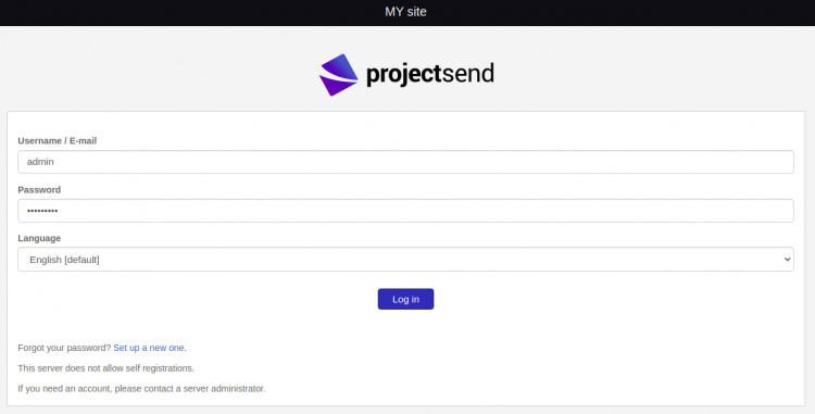 Inicio de sesión de administrador