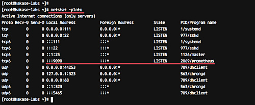 Comprueba que prometheus se está ejecutando