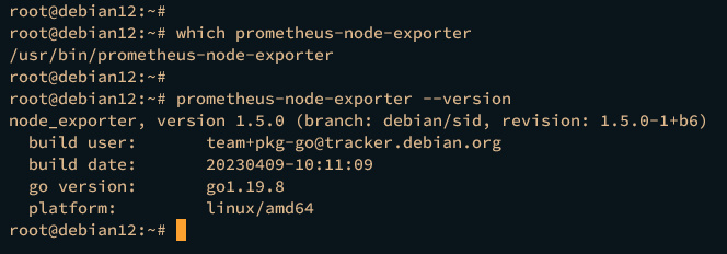 comprobar la versión del exportador de nodos