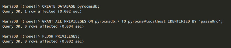 crear base de datos y usuario