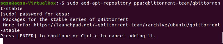 Añade el PPA de qbittorrent