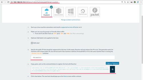 Tipo de host personalizado