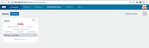 El anfitrión 2 se muestra en Rancher
