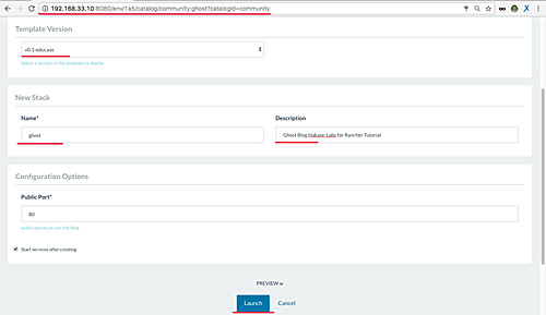introduce el nombre y la descripción del contenedor