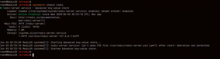 Comprobar el estado del servidor Redis