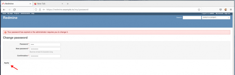 Cambiar contraseña por defecto