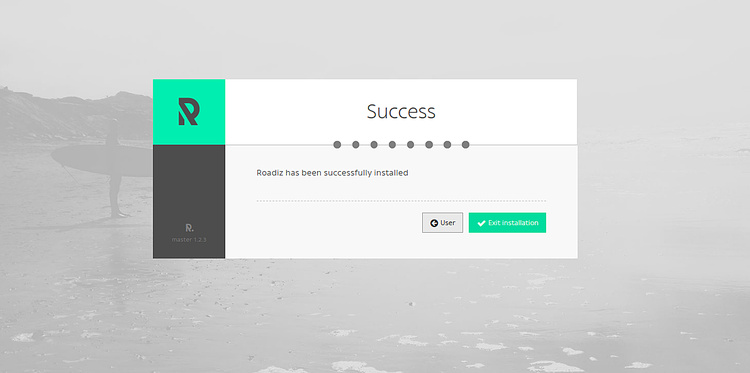 Roadiz instalado correctamente
