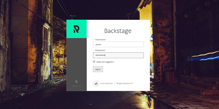 Iniciar sesión en Roadiz