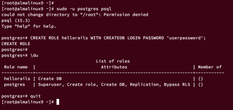 crear rol postgresql