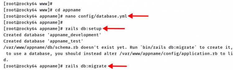 Migración de la base de datos de Rails