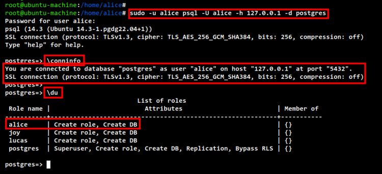 configuración de roles postgresql