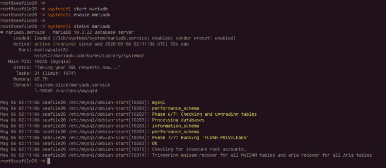 Instalar el servidor de bases de datos MariaDB