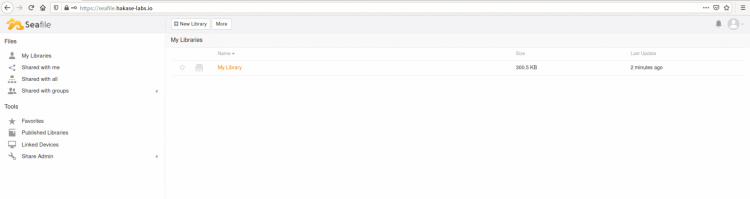 Panel de control de Seafile