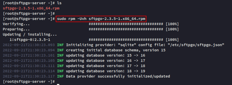 instalar sftpgo mediante rpm
