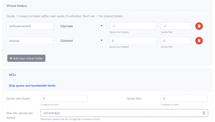 Añadir carpetas virtuales al grupo