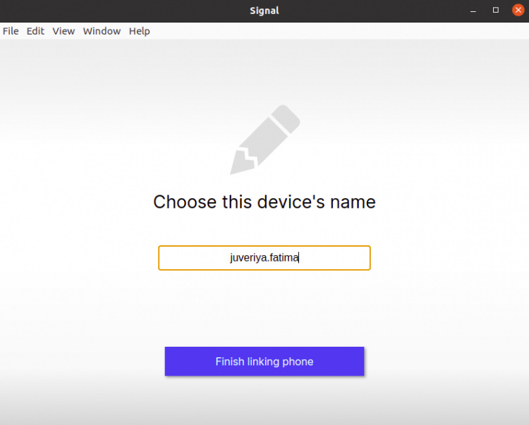 Vinculación del teléfono con el escritorio de Signal