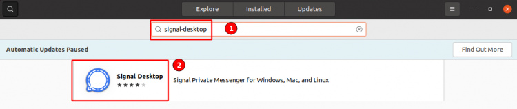 Instalar Signal a través del centro de software de Ubuntu