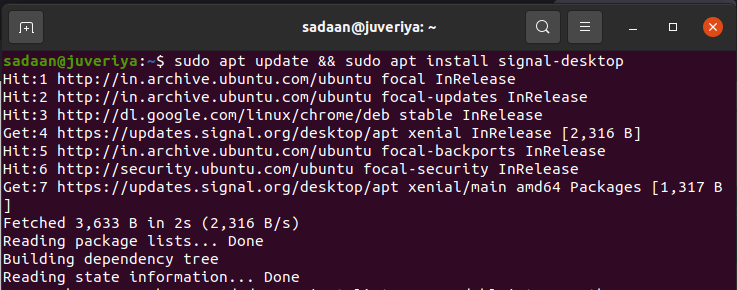 Instalación de Signal-Desktop mediante Apt