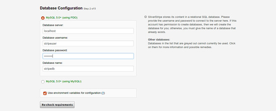 Configuración de la base de datos