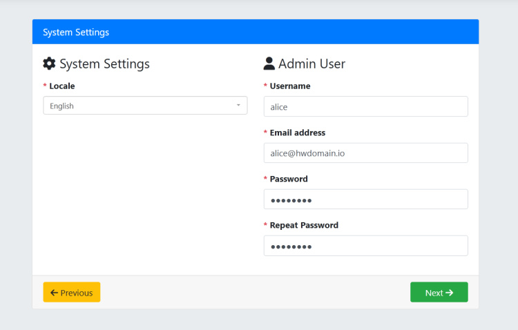 configuración administrativa