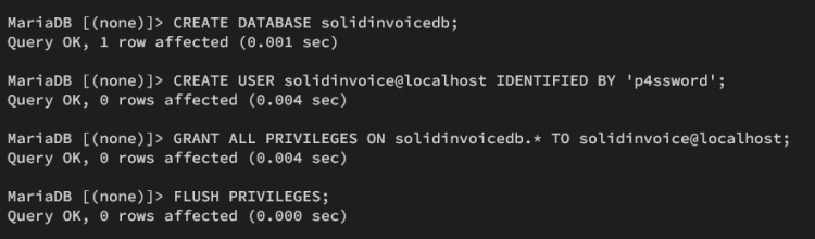 crear base de datos y usuario