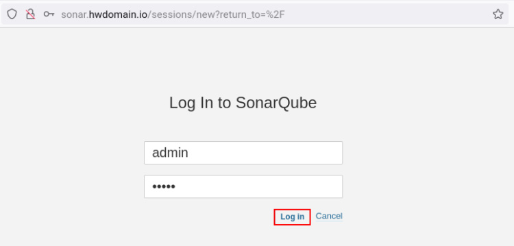 login sonarqube