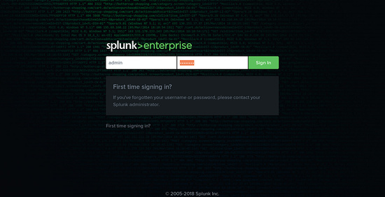 Inicio de sesión en Splunk