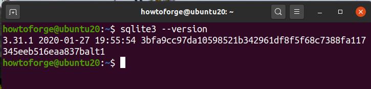 Comprueba la versión de SQLite