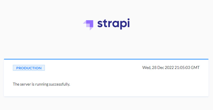 Producción Strapi Inicio
