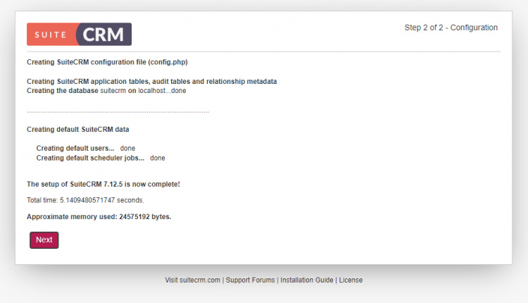 Configuración completa de SuiteCRM
