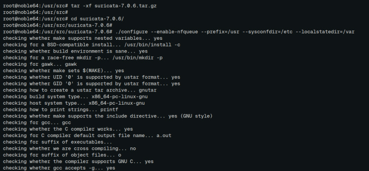 configure suricata compile