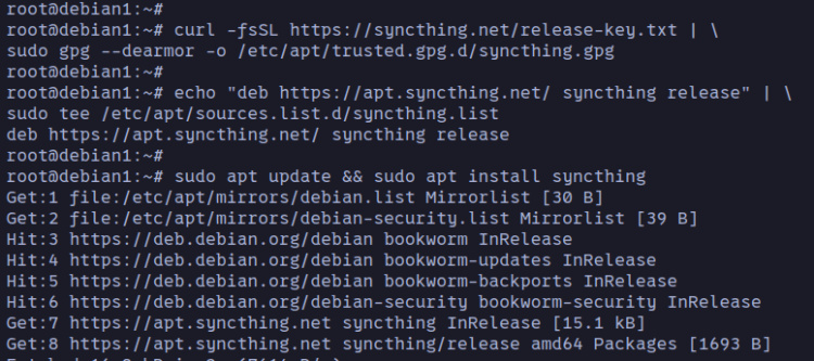 add repo install syncthing