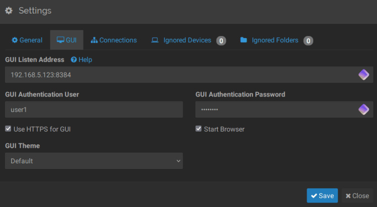 configuración administrativa