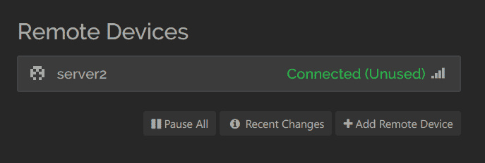 servidor1 conectado a servidor2