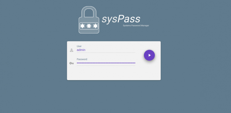 Inicio de sesión de sysPass