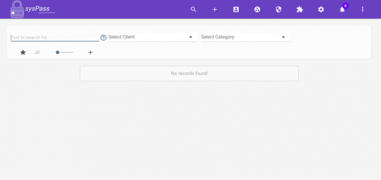 Panel de control de sysPass
