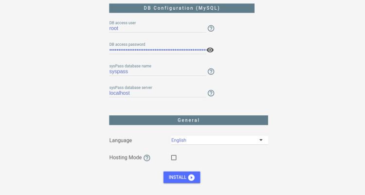 configuración de la base de datos