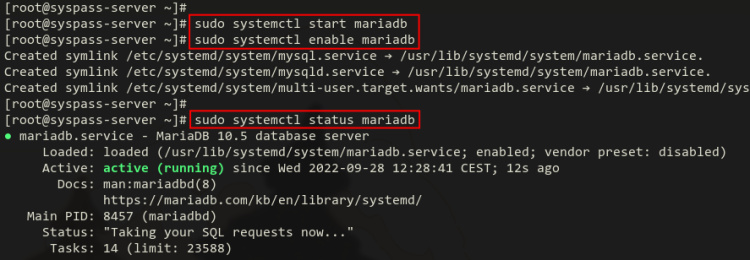 comprobar mariadb