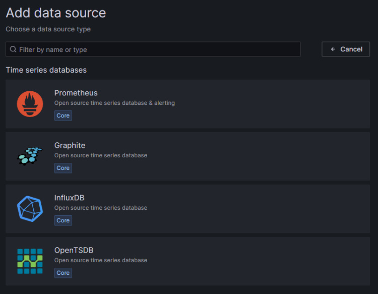 Añadir fuente de datos en Grafana