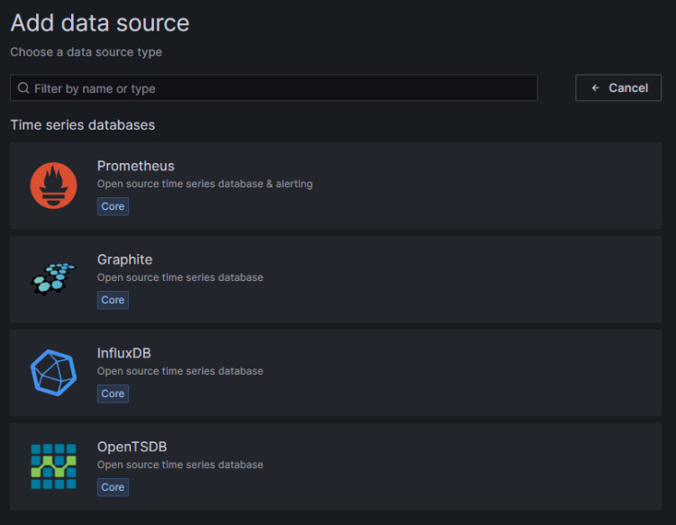 Añadir fuente de datos en Grafana