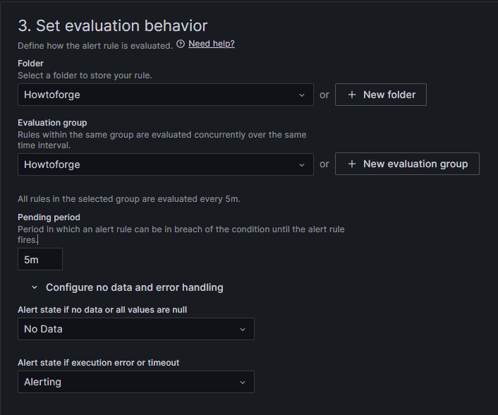 Comportamiento de la Evaulación de Alertas de Grafana