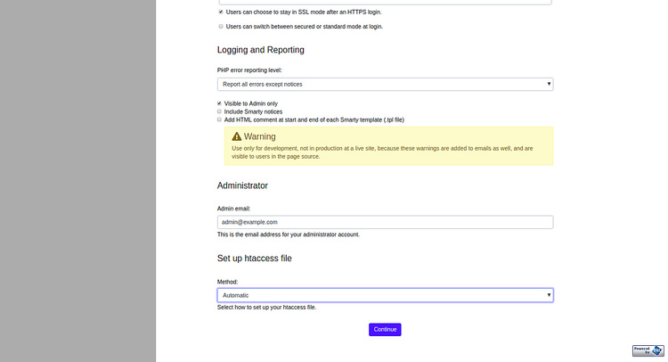 Ajustes del registro