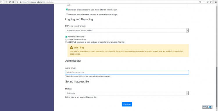 Configurar la instalación de TikiWiki