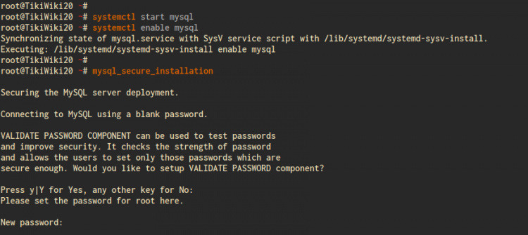 Establece la contraseña raíz de MySQL con la utilidad mysql_secure_installation