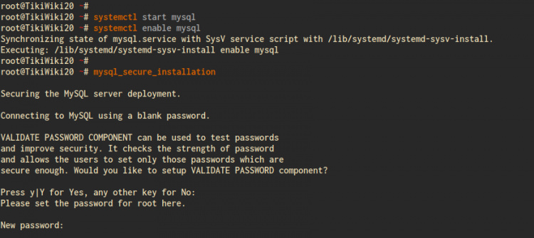 Establece la contraseña raíz de MySQL con la utilidad mysql_secure_installation