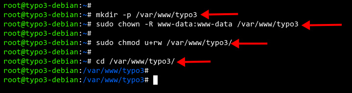 Crear directorio de instalación de TYPO3