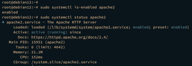 comprobar apache2
